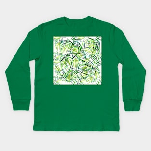 Colorful Tropical Fronds Kids Long Sleeve T-Shirt